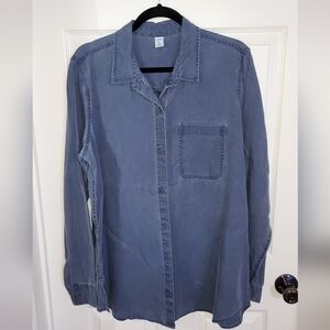 Old Navy Womens Blue Button Down Shirt